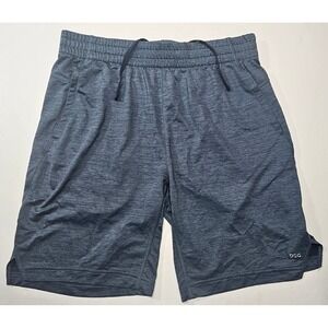 DSG Mens Athletic Training Shorts Blue Heathered Medium Drawstring Pocket Gym